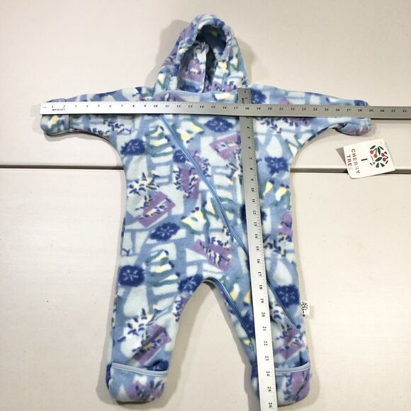 Vintage USA REI Fleece Cherry Tree Snug Suit Blue/Purple Baby Infant 18 Months - Picture 3 of 14